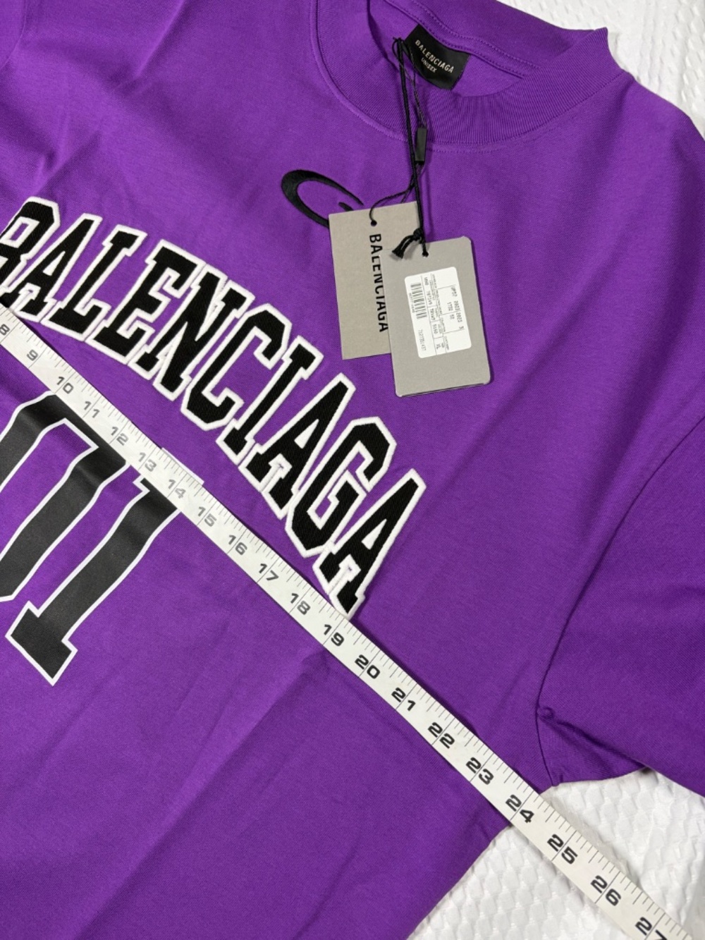 BALENCIAGA UNISEX XL PURPLE 01 LOGO JERSEY T-SHIRT/TAGS EXCELLENT REGULAR FIT - Picture 3 of 8